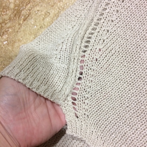 Zara Knit V-neck Sweater Oatmeal - Picture 2 of 4